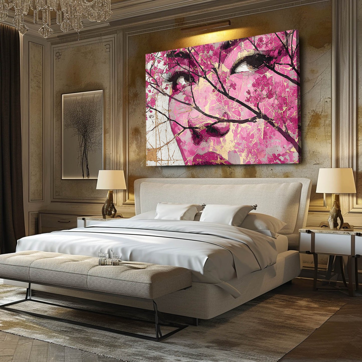 Geisha Gaze Cherry Blossom Prints – styled in a furnished interior