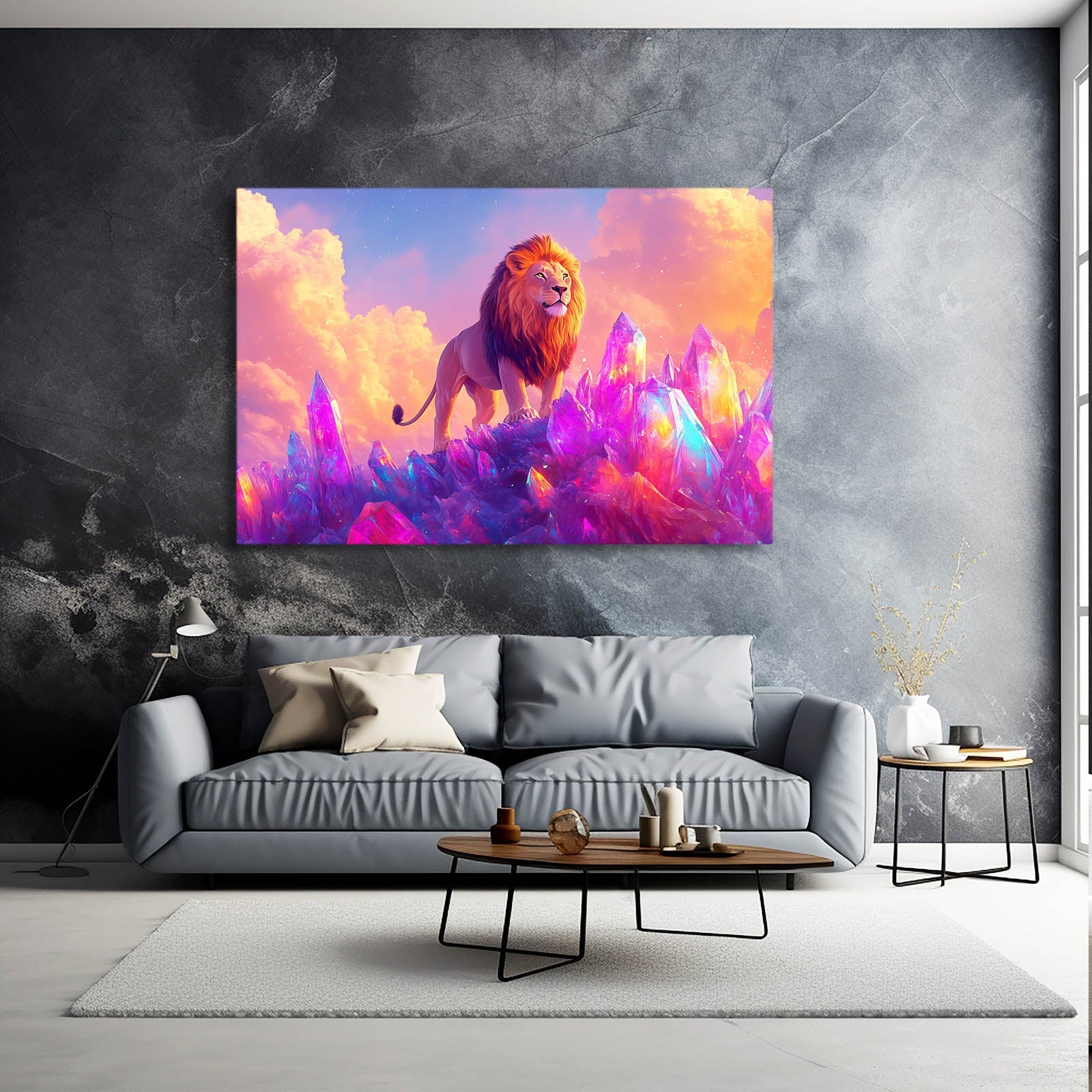 Gemstone Lion Wall Art