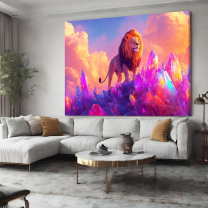 Gemstone Lion Wall Art