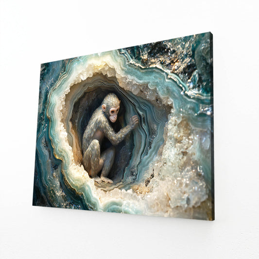 Geode Crystal Cave Monkey Wall Art – geode crystal cave monkey canvas print