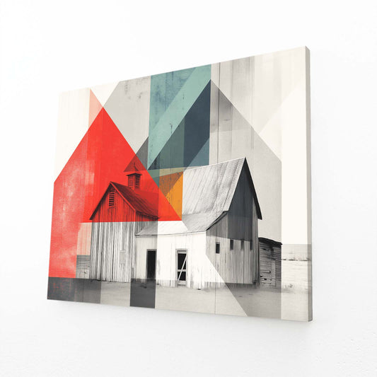 Geometric Abstract Barn Farmhouse Wall Art – geometric abstract barn farmhouse canvas print