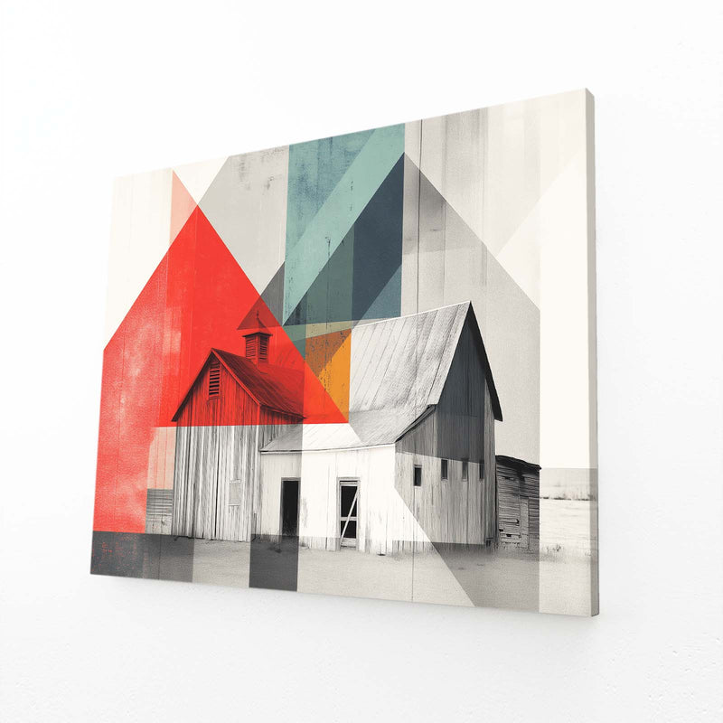 Geometric Abstract Barn Farmhouse Wall Art – geometric abstract barn farmhouse canvas print