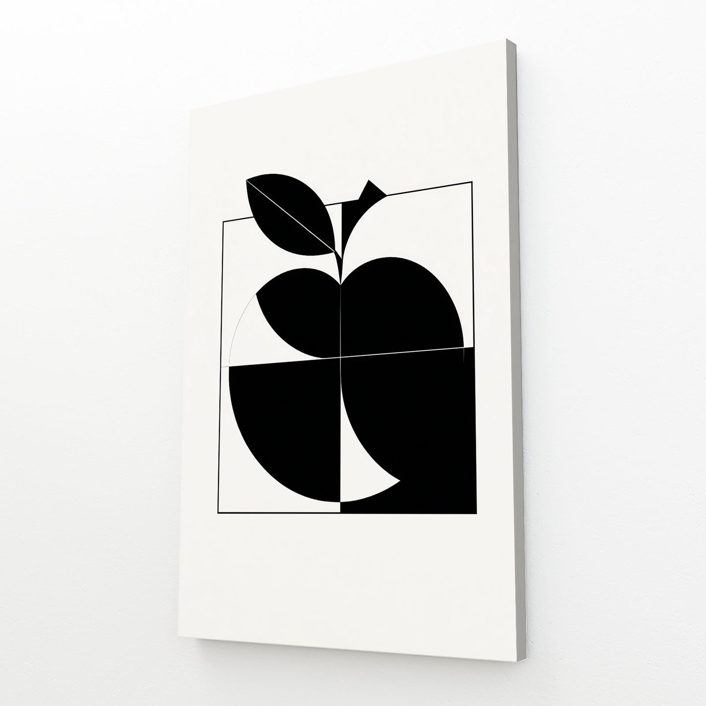 Geometric Black Half Apple Art – geometric black half apple canvas print