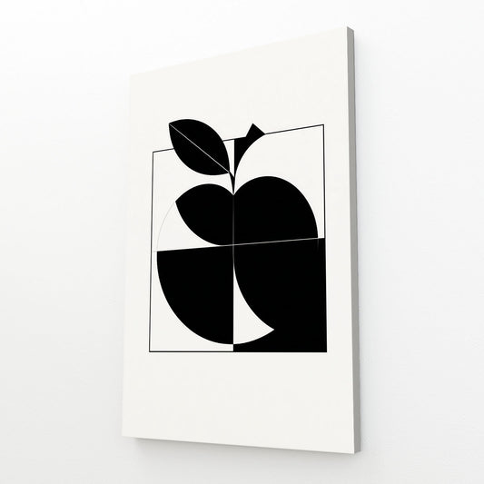 Geometric Black Half Apple Art – geometric black half apple canvas print