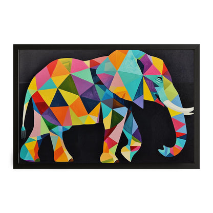 Geometric Color Pop Elephant Art