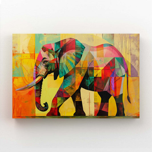Geometric Colorful Elephant Art