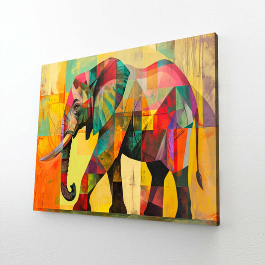 Geometric Colorful Elephant Art
