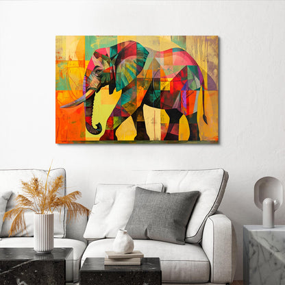Geometric Colorful Elephant Art