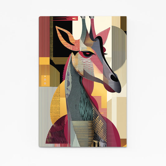 Colorful abstract design of a deer on a white background