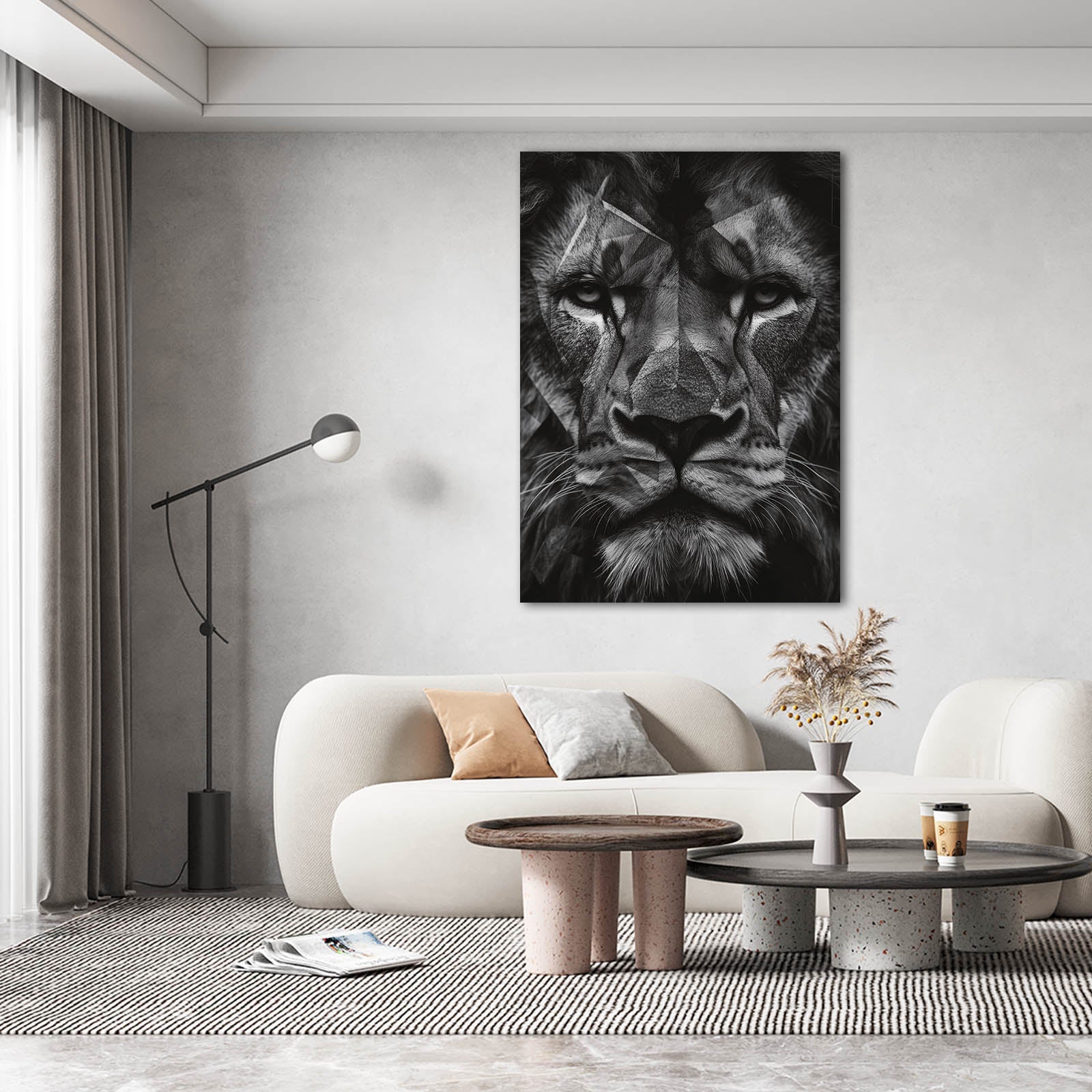 Geometric Lion Canvas