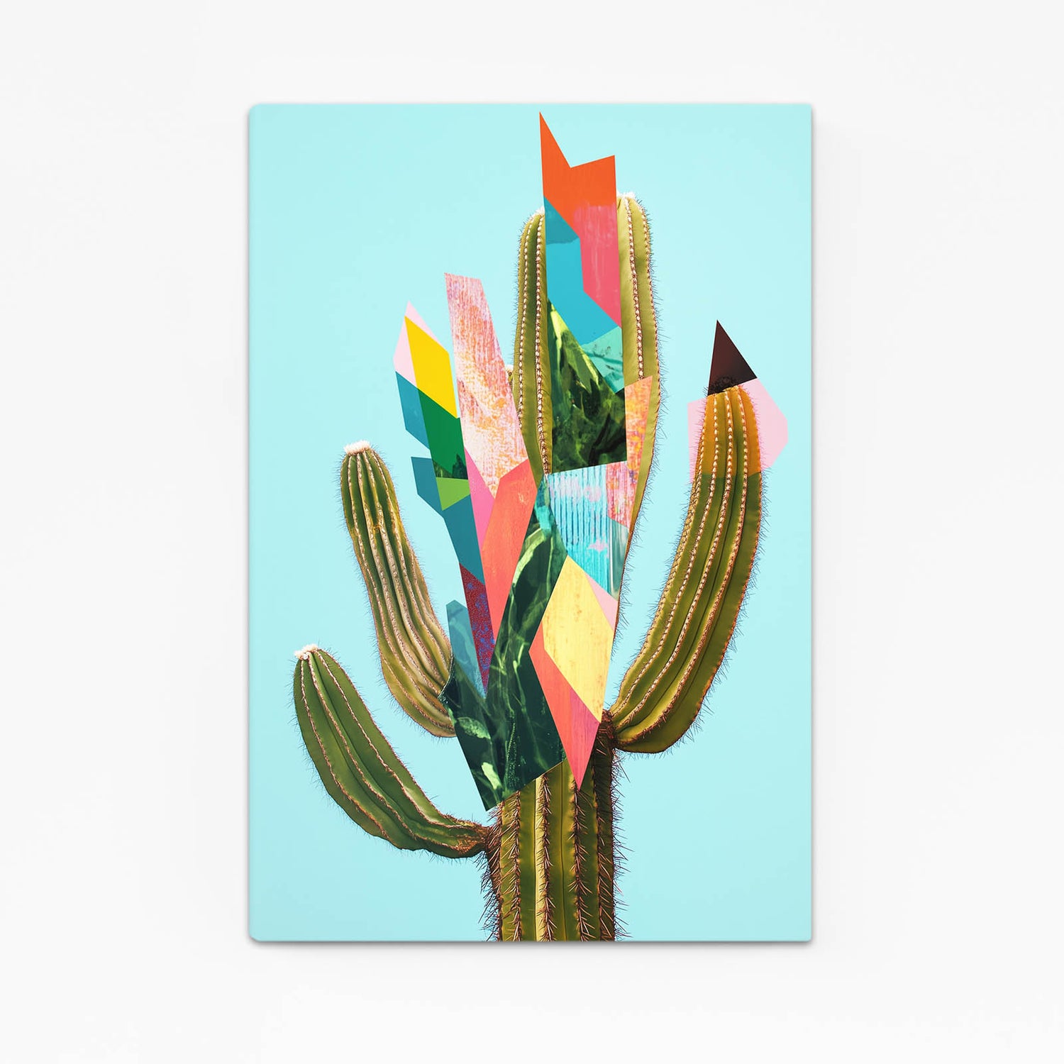 Geometric Paper Cut Cactus Canvas – geometric paper cut cactus canvas print
