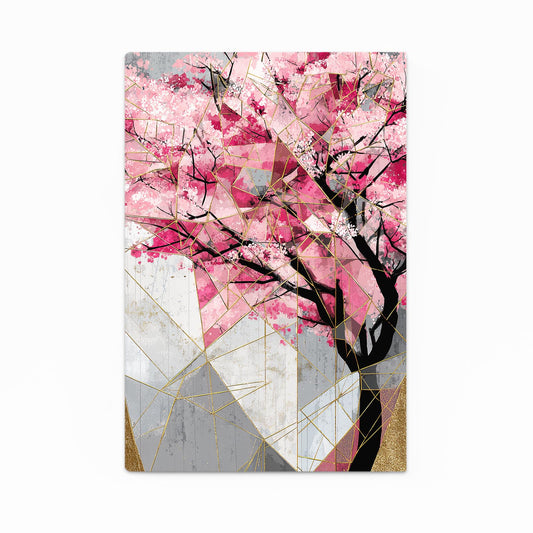 Geometric Pastel Branch Cherry Blossom Canvas Art – geometric pastel branch cherry blossom canvas print