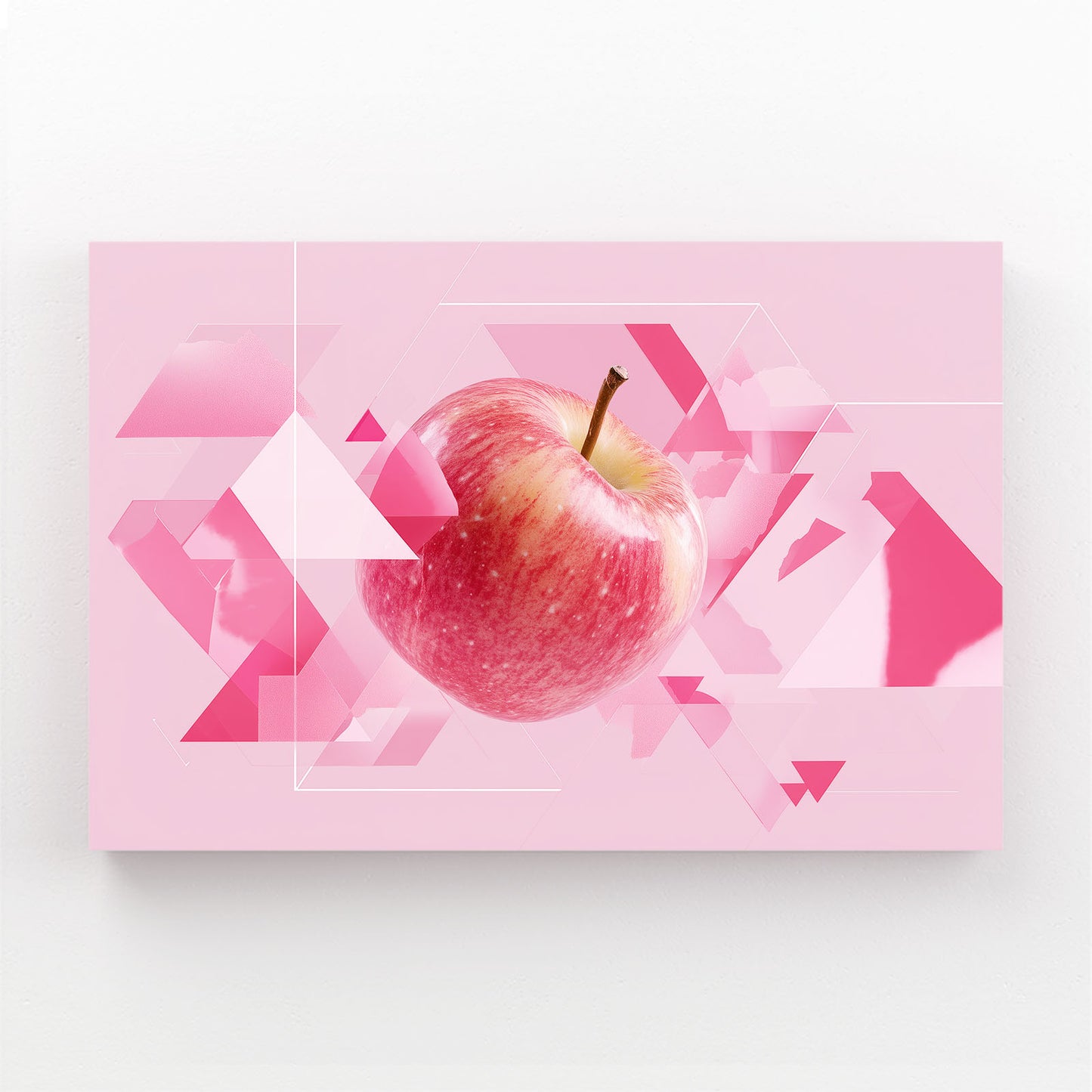 Geometric Pink Apple Fruit Wall Art – geometric pink apple fruit canvas print