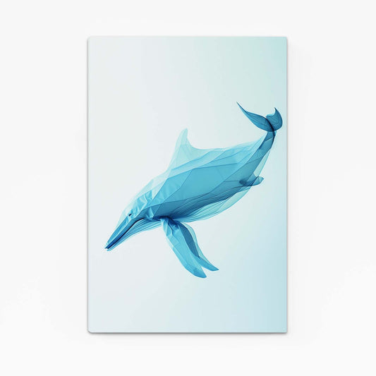 Geometric Polygonal Blue Whale Art