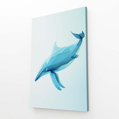 Geometric Polygonal Blue Whale Art