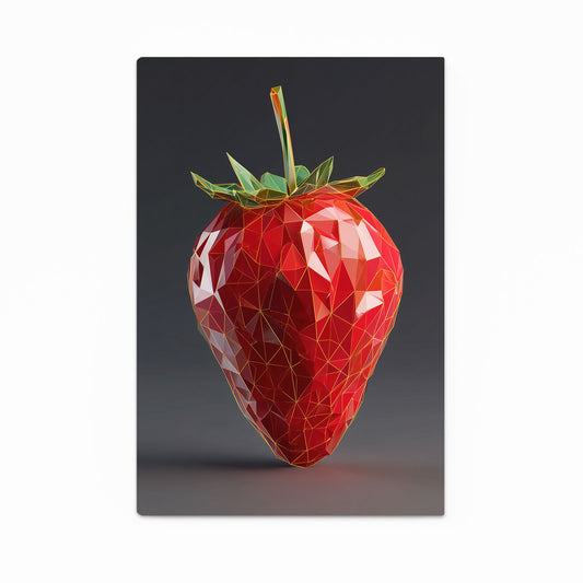Geometric Ruby Strawberry Fruit Art – geometric ruby strawberry fruit canvas print