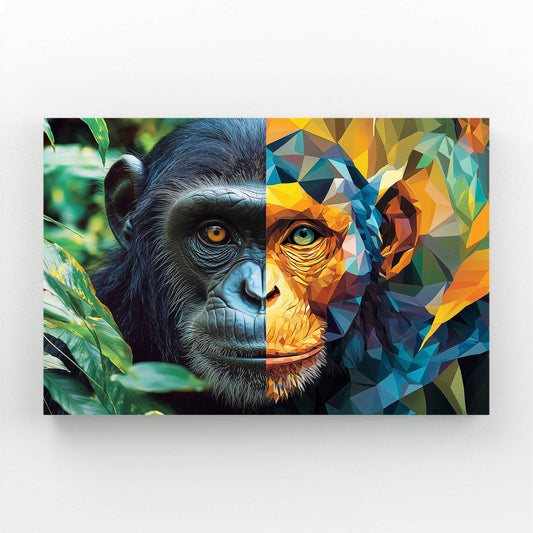 Geometric Split Face Monkey Canvas Art – geometric split face monkey canvas print