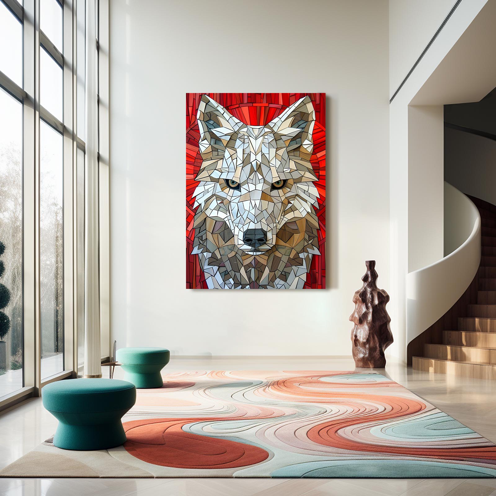 Geometric Wolf Art