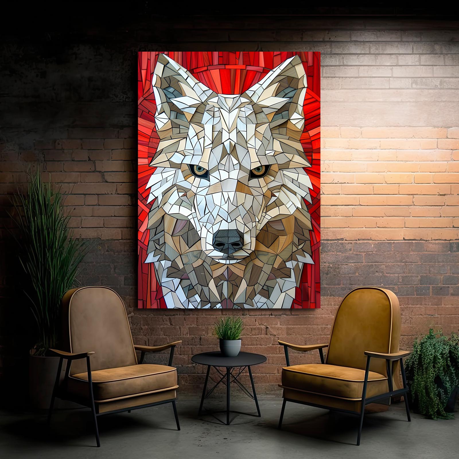 Geometric Wolf Art