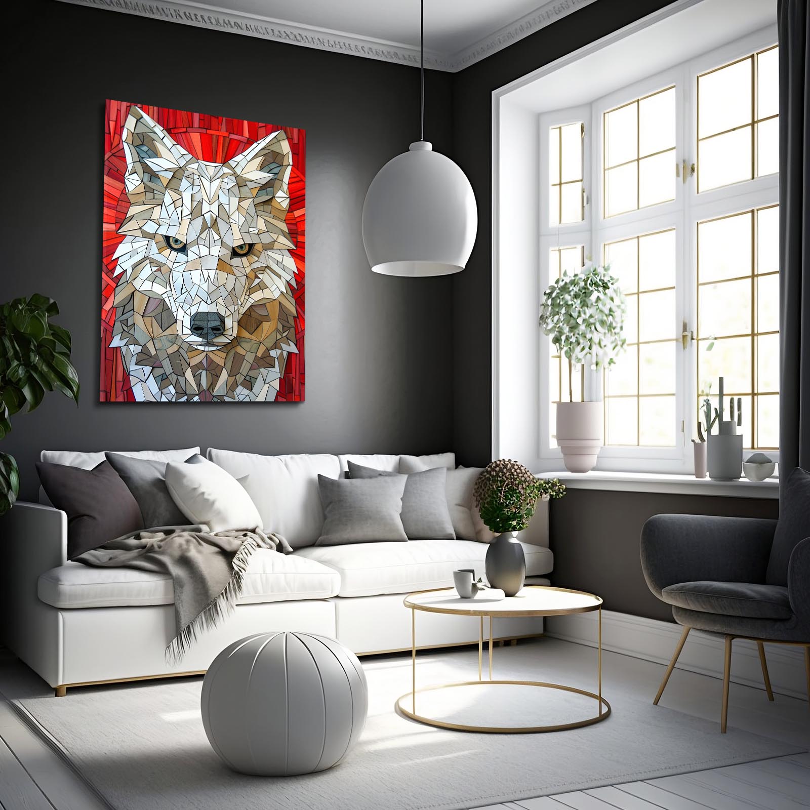 Geometric Wolf Art