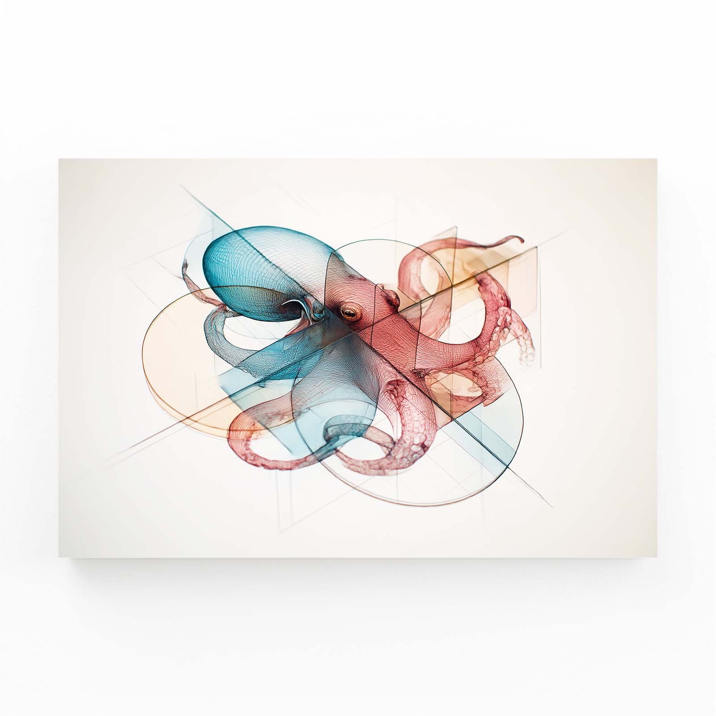 Ghost Line Overlay Octopus Wall Decor – ghost line overlay octopus canvas print