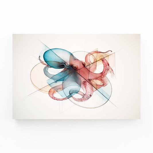 Ghost Line Overlay Octopus Wall Decor – ghost line overlay octopus canvas print