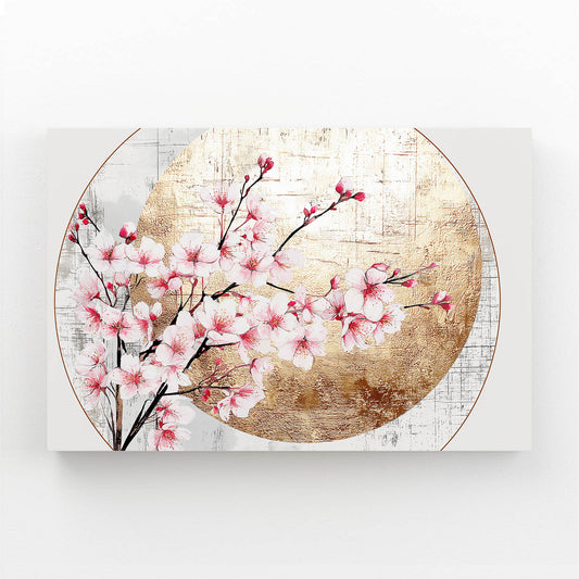 Gilded Circle Branch Cherry Blossom Art – gilded circle branch cherry blossom canvas print