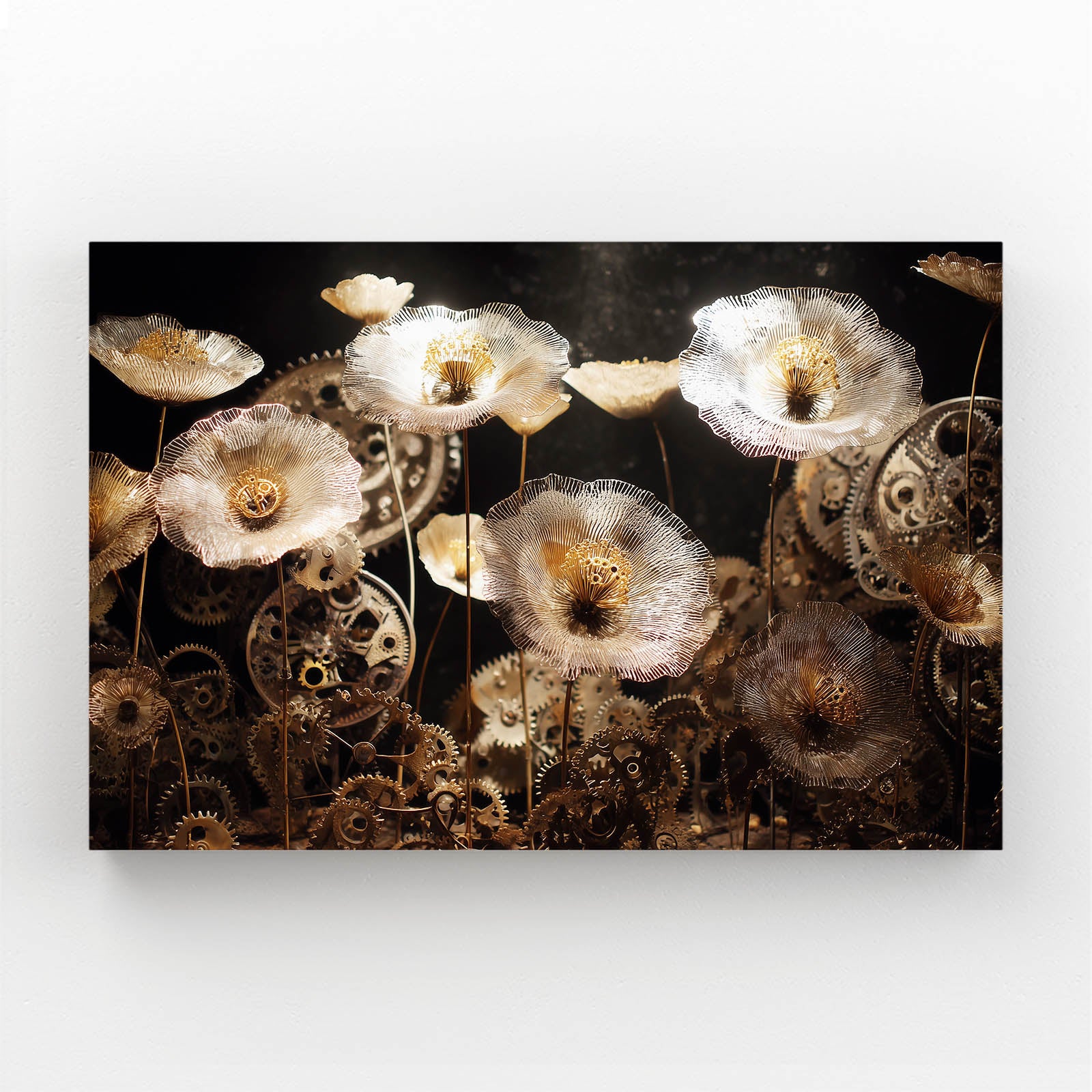 Gilded Gear Poppies Steampunk Canvas Art – gilded gear poppies steampunk canvas print
