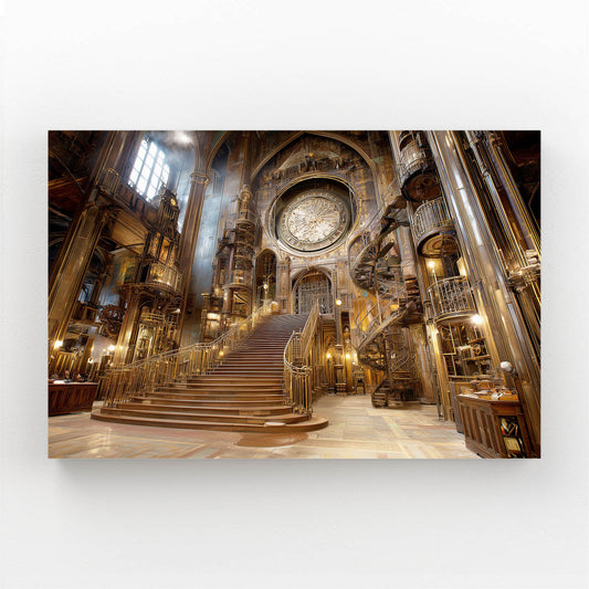 Gilded Grand Staircase Steampunk Wall Decor – gilded grand staircase steampunk canvas print