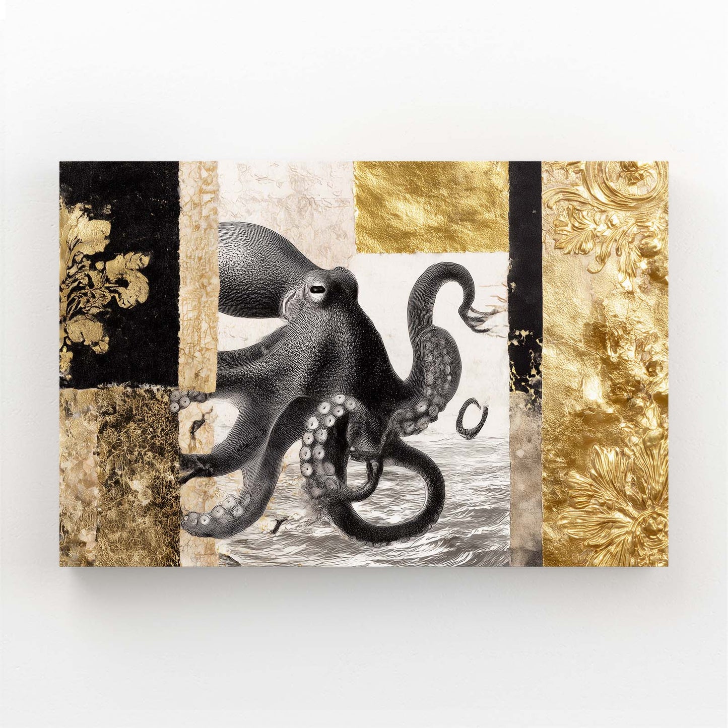 Gilded Panel Study Octopus Prints – gilded panel study octopus canvas print