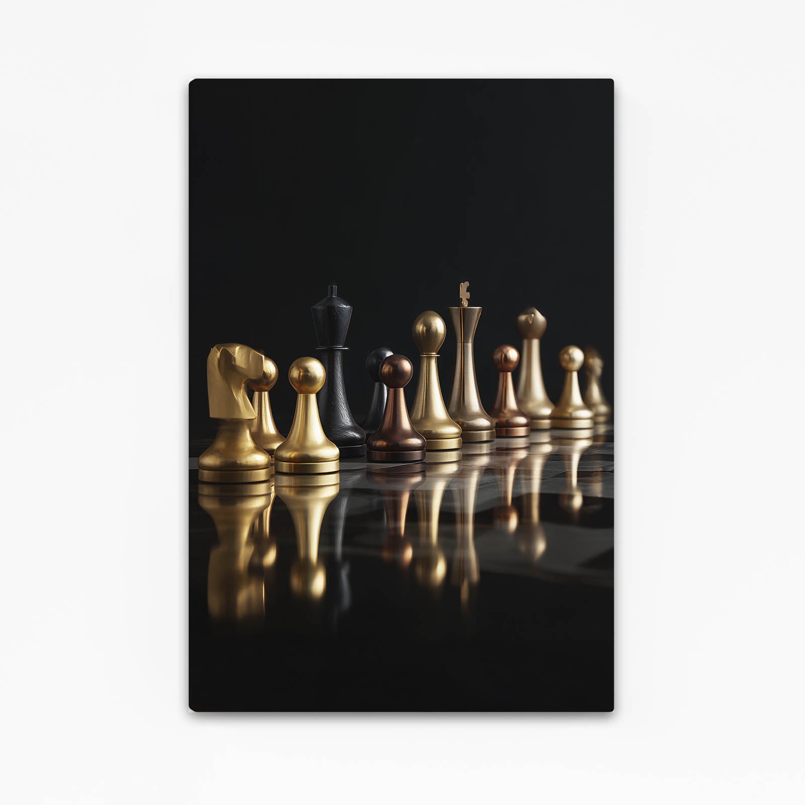 Gilded Piece Row Chess Art – gilded piece row chess canvas print