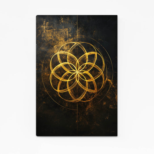 Gilded Seed Circle Flower Of Life Prints – gilded seed circle flower of life canvas print
