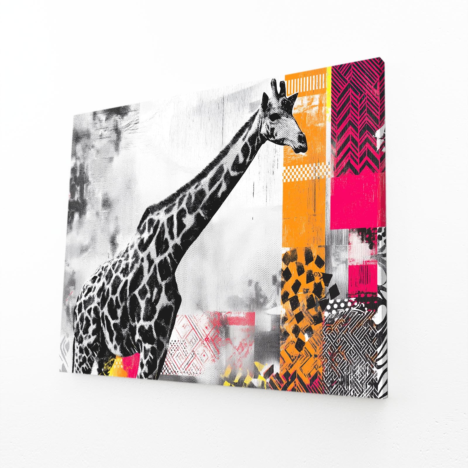 Giraffe design on a colorful abstract background
