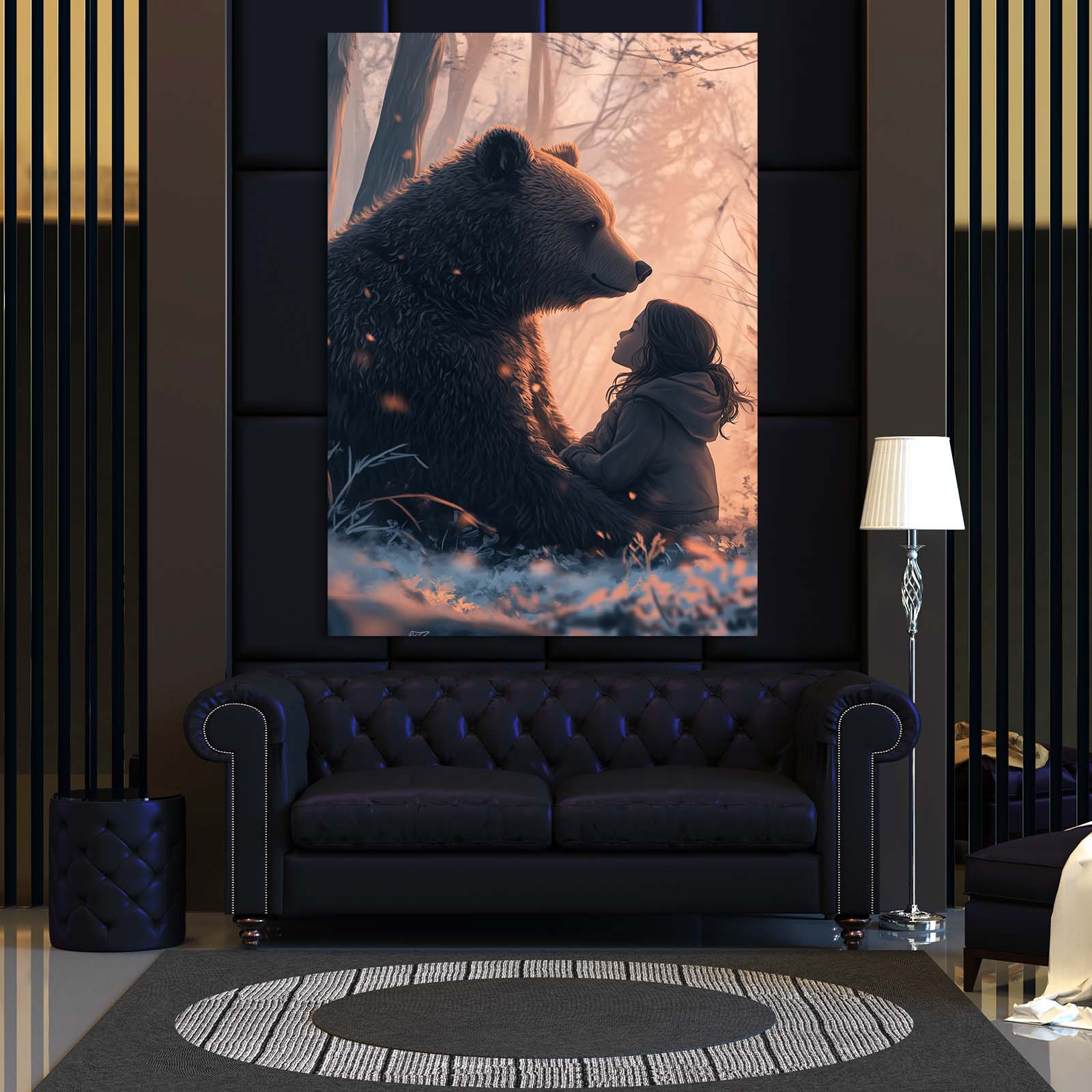 Girl And Bear Art