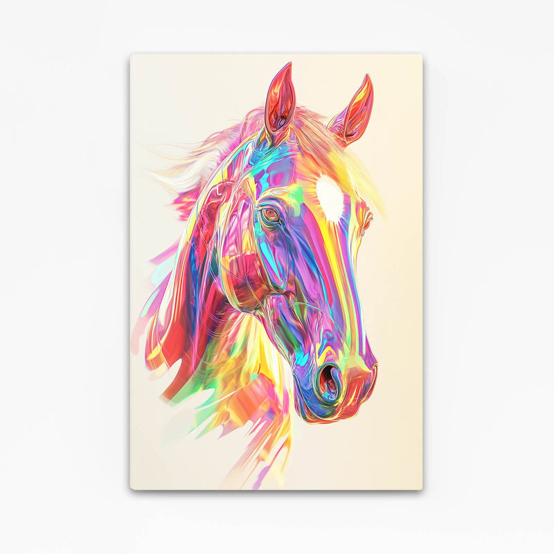 Girl Horse Wall Art – angled canvas view on white background