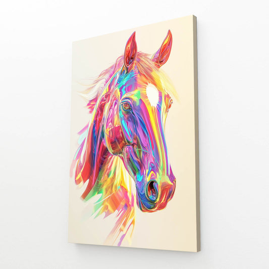 Girl Horse Wall Art – angled canvas view on white background