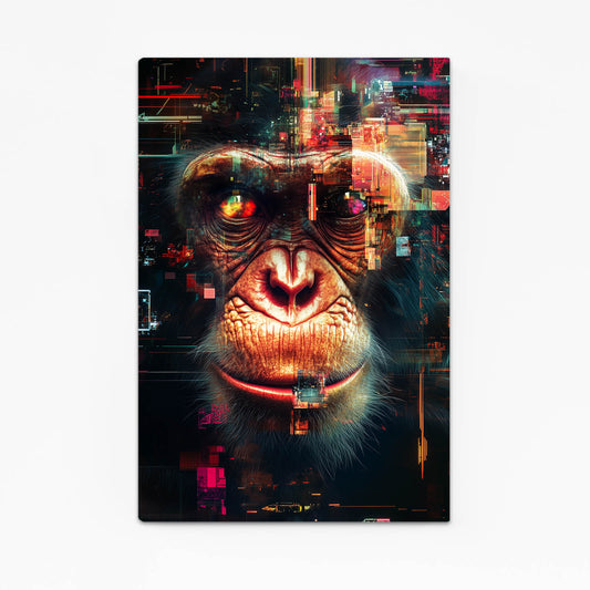 Glitch Cyber Static Monkey Wall Decor – glitch cyber static monkey canvas print