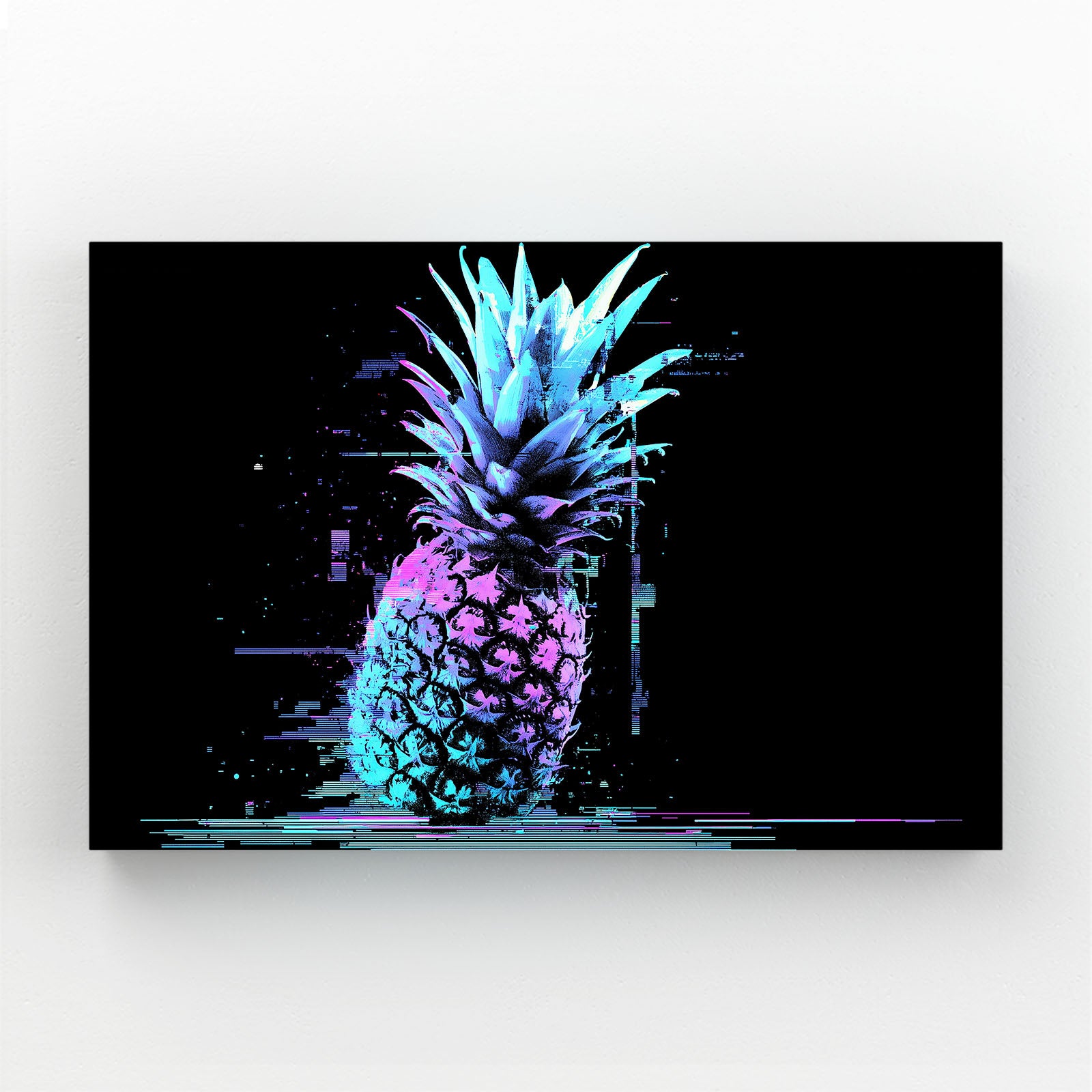 Glitch Neon Pineapple Fruit Prints – glitch neon pineapple fruit canvas print
