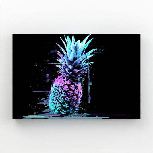 Glitch Neon Pineapple Fruit Prints – glitch neon pineapple fruit canvas print