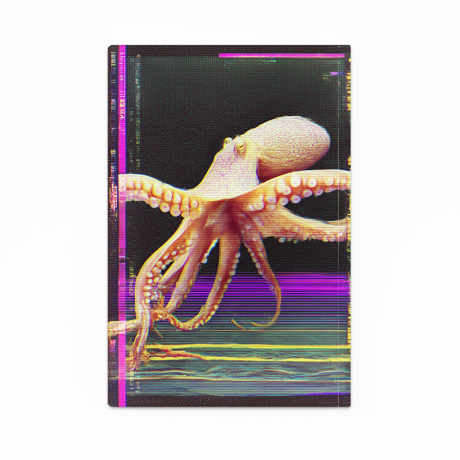 Glitch Scan Lines Octopus Art – glitch scan lines octopus canvas print