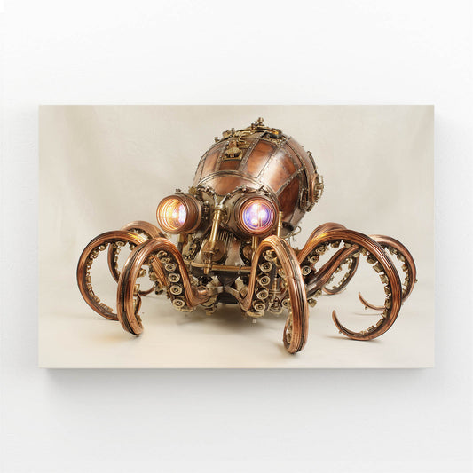Glowing Copper Octopus Steampunk Canvas – glowing copper octopus steampunk canvas print