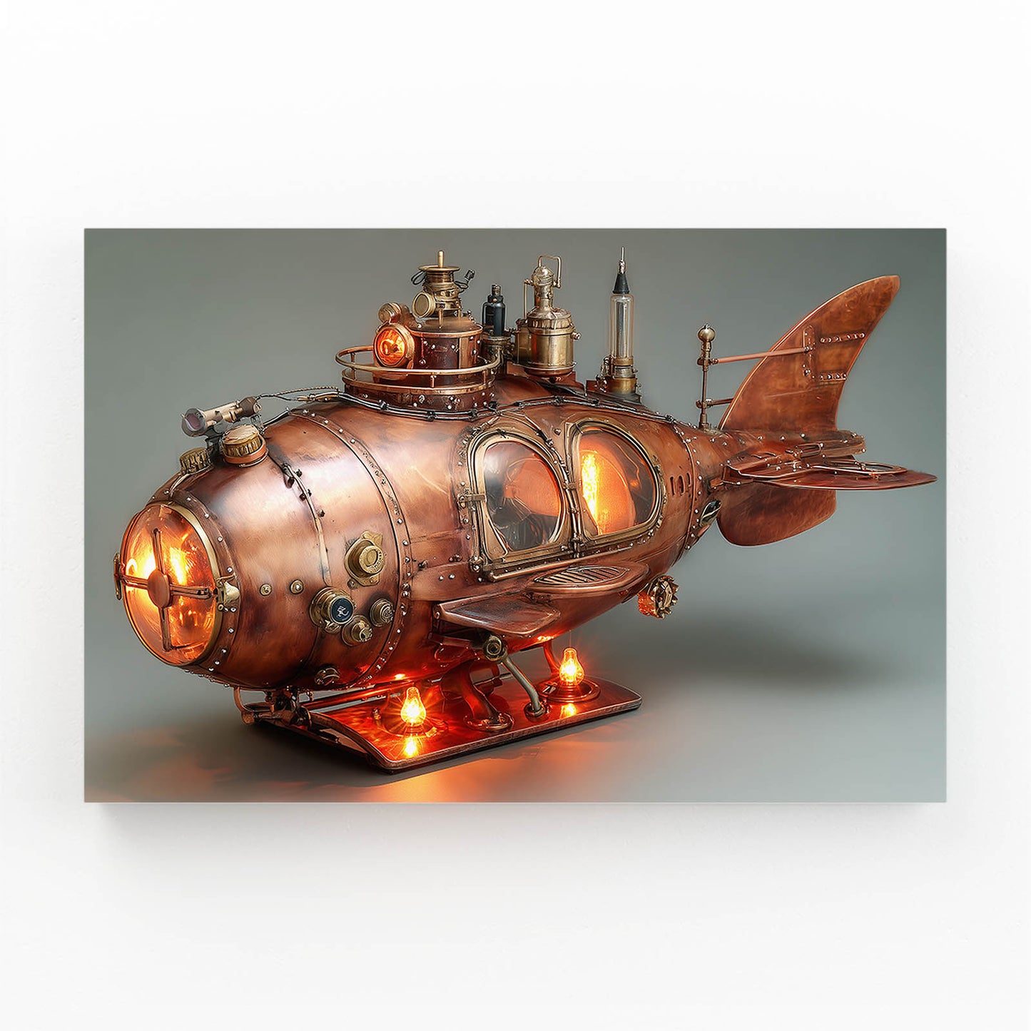 Glowing Copper Submarine Steampunk Canvas – glowing copper submarine steampunk canvas print