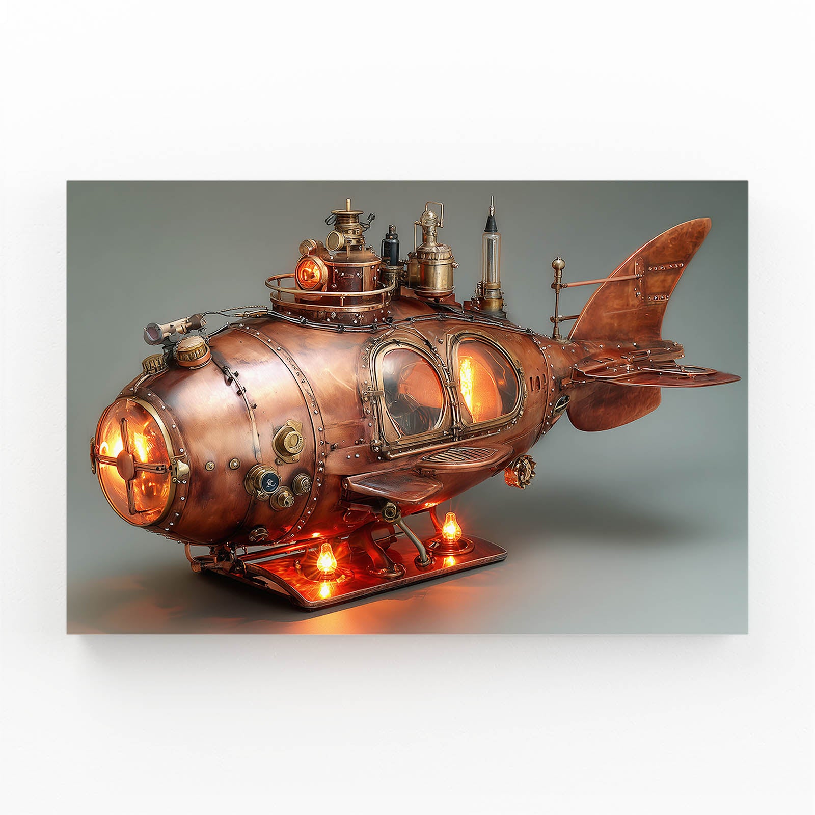 Glowing Copper Submarine Steampunk Canvas – glowing copper submarine steampunk canvas print