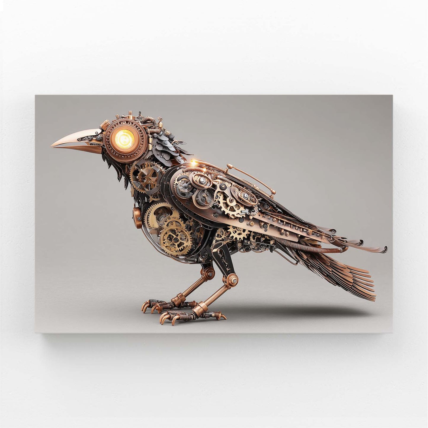 Glowing-Eye Steam Raven Steampunk Canvas Art – glowing-eye steam raven steampunk canvas print