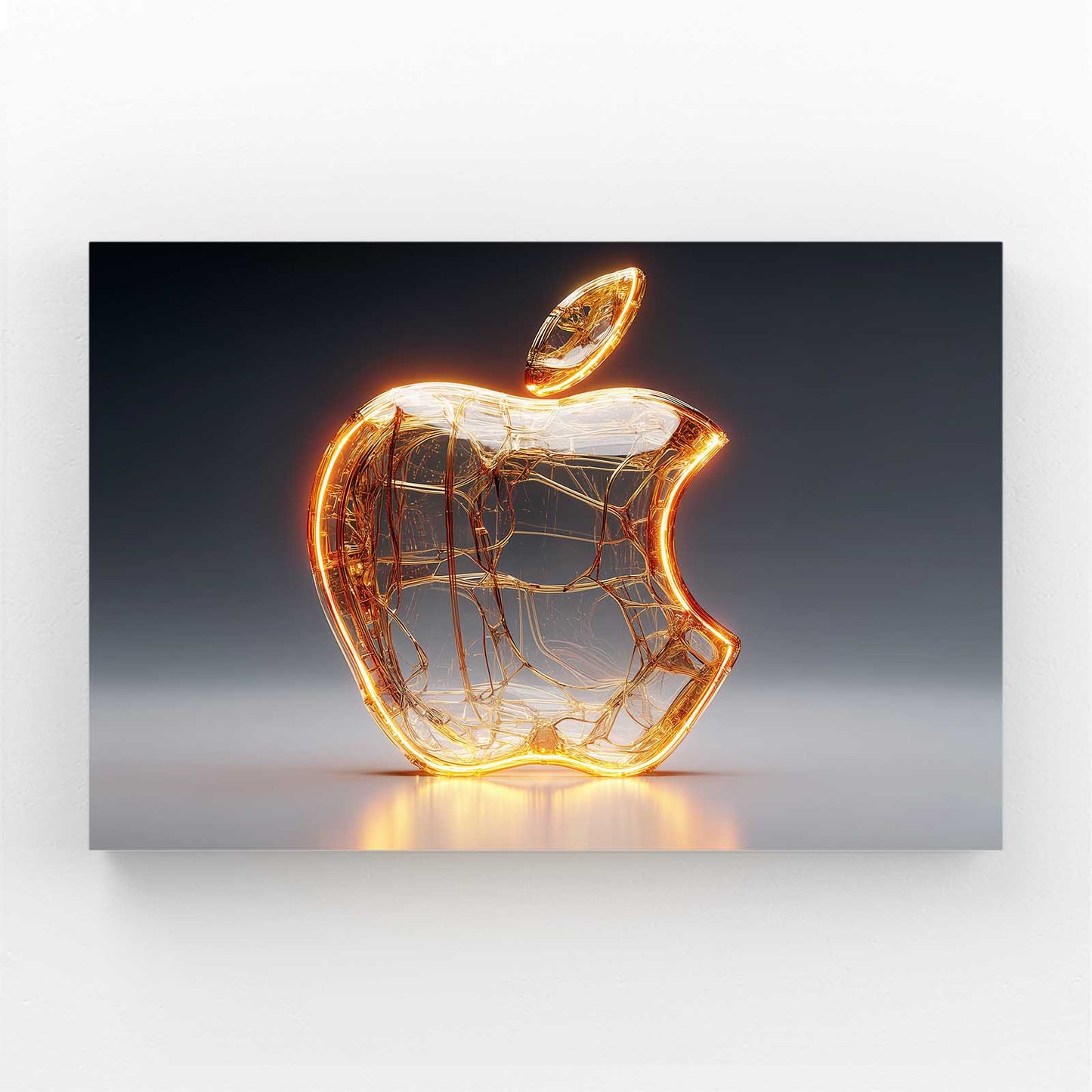 Glowing Glass Logo Apple Wall Art – glowing glass logo apple canvas print