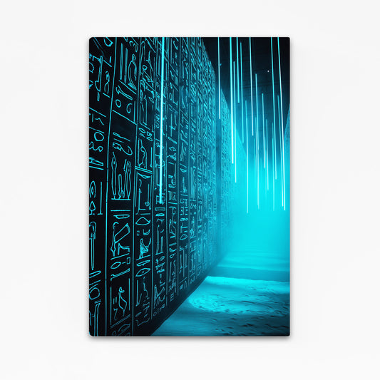 Glowing Hieroglyph Corridor Egyptian Canvas Art – glowing hieroglyph corridor egyptian canvas print