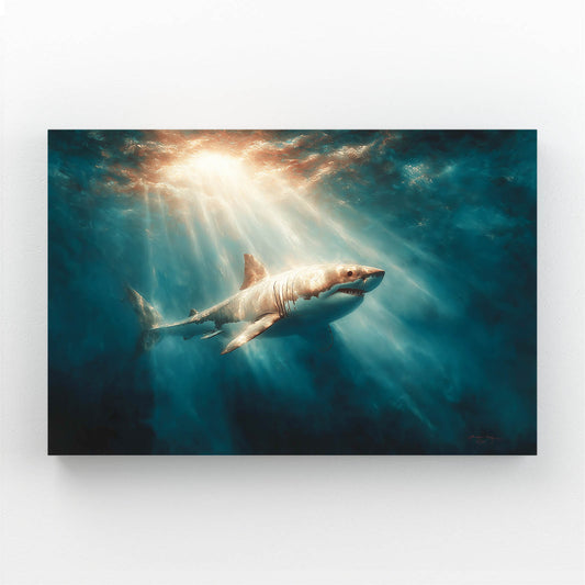 God Rays Deep Shark Canvas Art – god rays deep shark canvas print