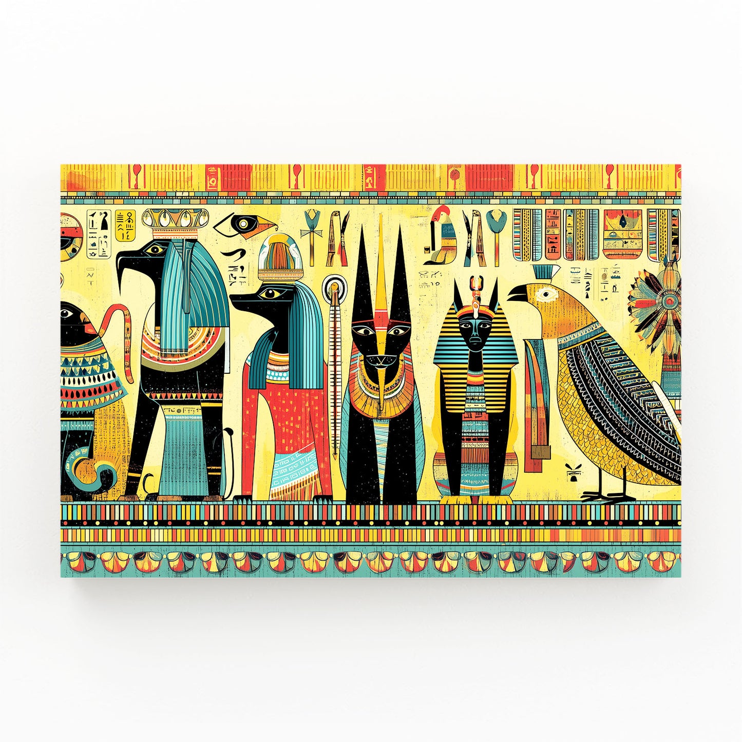 Gods Procession Illustration Egyptian Canvas Art – gods procession illustration egyptian canvas print