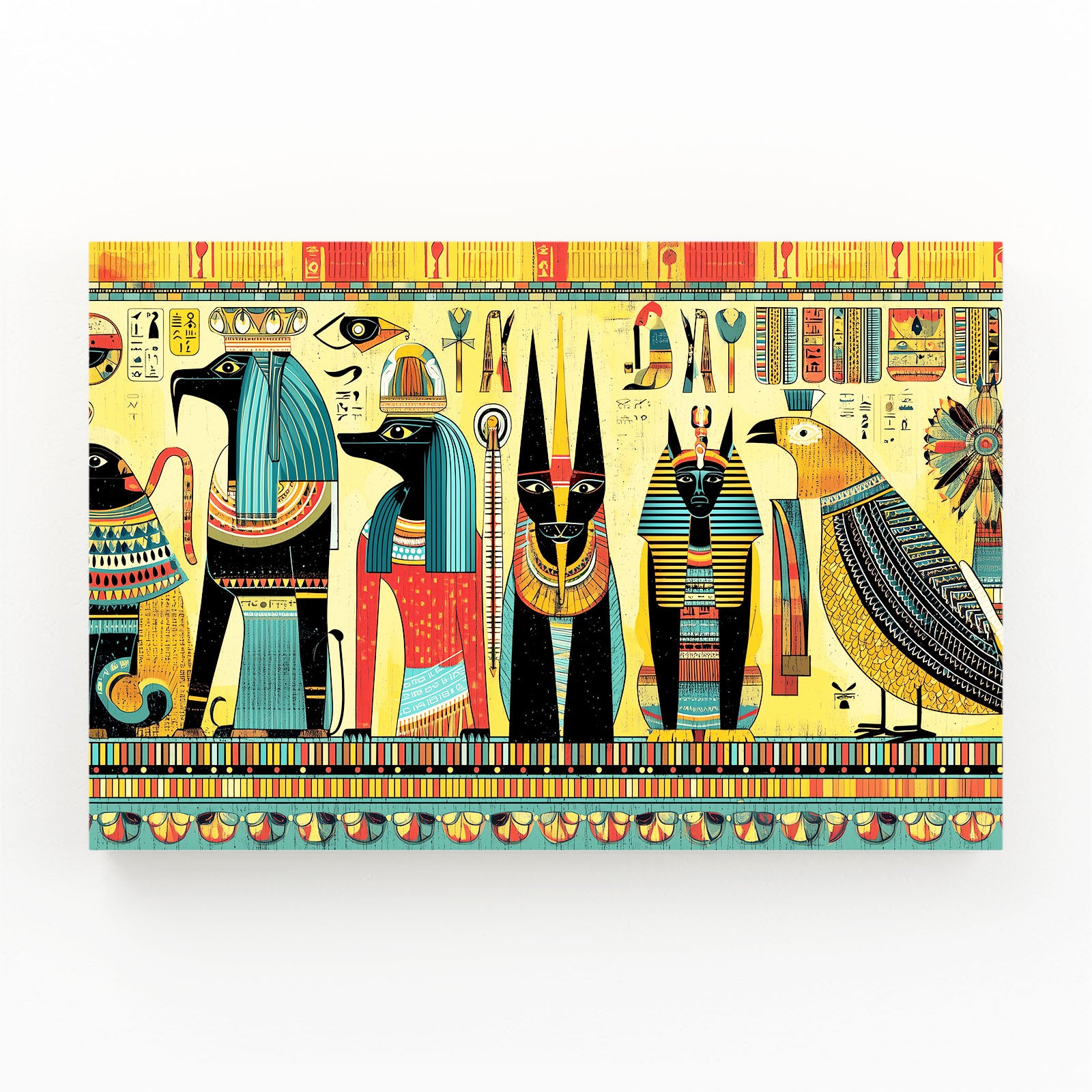 Gods Procession Illustration Egyptian Canvas Art – gods procession illustration egyptian canvas print