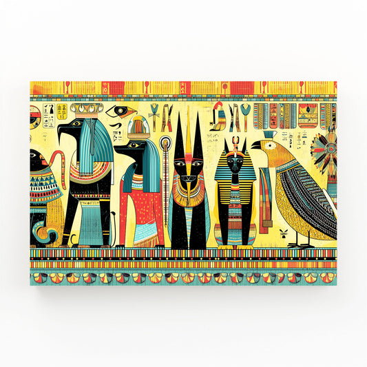Gods Procession Illustration Egyptian Canvas Art – gods procession illustration egyptian canvas print